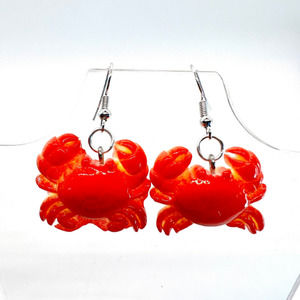 Red Crab Earrings - Animal Earrings - Cajun Earrings - Mardi Gras Earrings
